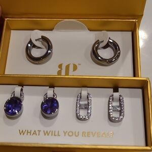 Bomb Party Charming Hoops On Hematite With Purple